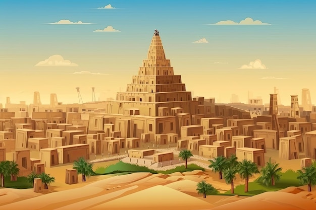 Das alte Babylon mit dem Turm zu Babel