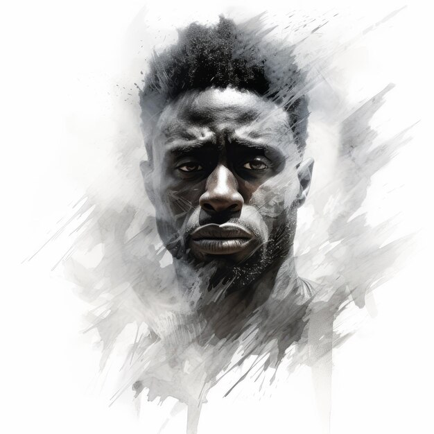 Das atemberaubende Aquarellporträt eines Fußballspielers mit afrikanischem Einfluss