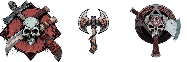 Das Battle Axe Viking Logo 2D