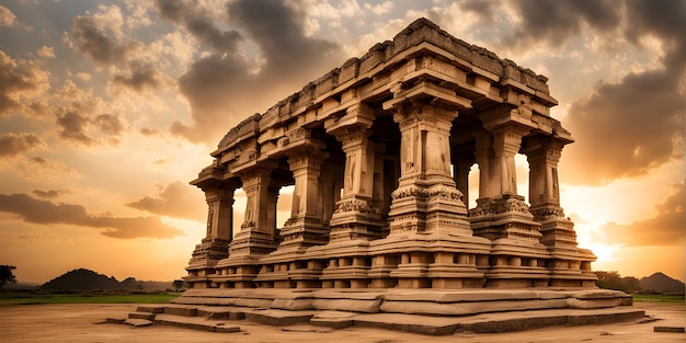 Das berühmte Steinwagenmonument in Hampi, Indien