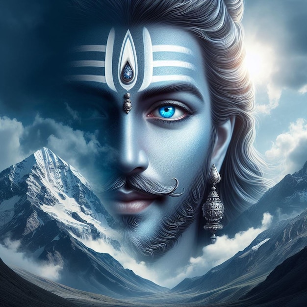 Das Bild des Lord Mahadev-Blaue-Augen-Festivals