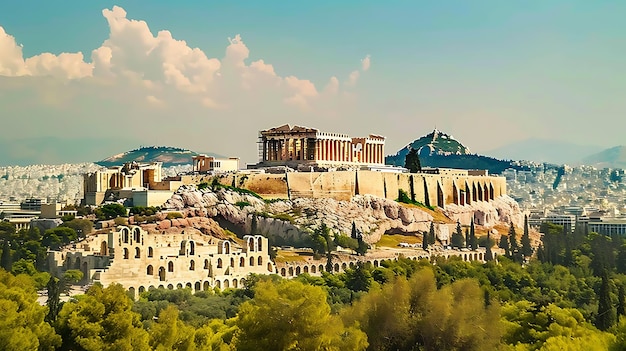 Das Bild zeigt die alten Ruinen der Akropolis in Athen, Griechenland