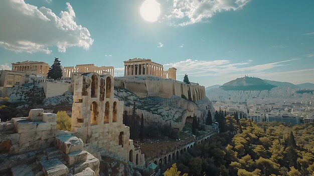 Das Bild zeigt die Ruinen der antiken Akropolis von Athen, Griechenland