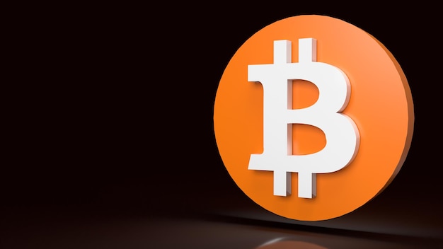 Das Bitcoin-Symbol für Kryptowährung oder Geschäftskonzept 3D-Rendering