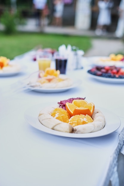 Das Buffet an der Rezeption