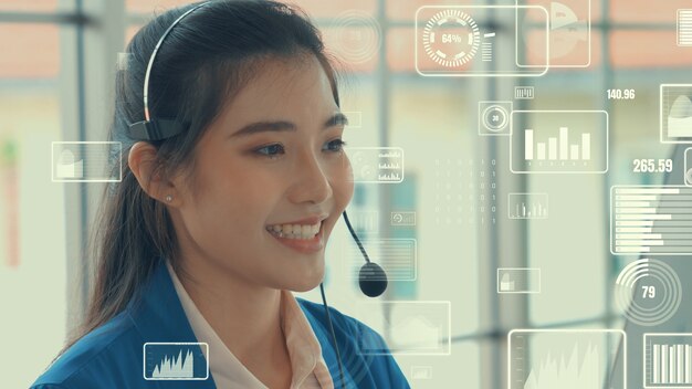 Das Callcenter des Kundensupports liefert Daten mit einer Visionsgrafik