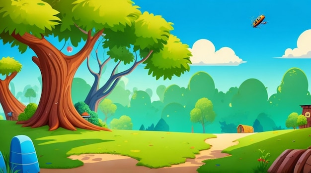 Das Cartoon-Wunderland erkundet die lebendigen Hintergründe der Animation