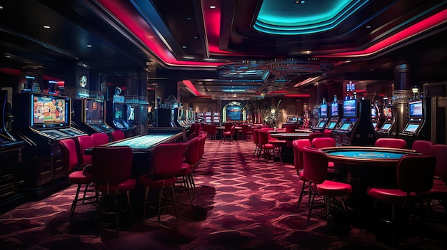 Das Casino-Ambiens leuchtet