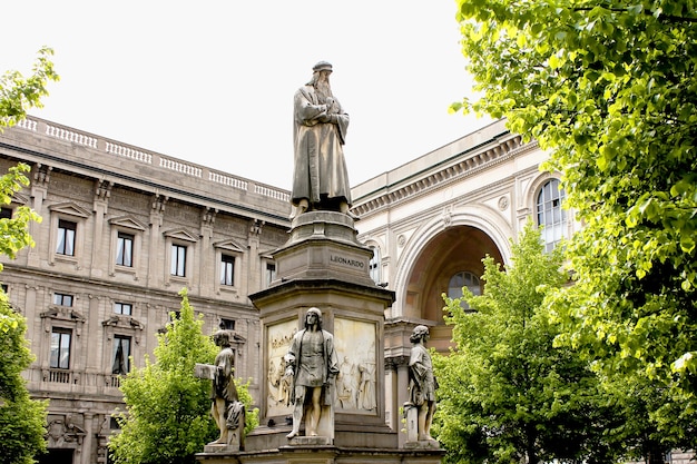 Das Denkmal für Leonardo da Vinci ist der Ort der Reise in Mailand, Italien.