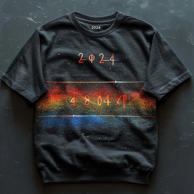 Foto das design einer modernen t-shirt-kollektion 2024 raum der zukünftigen futurismus galaxien