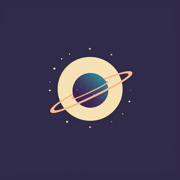 Foto das desktop-logo von minimal retro space planets