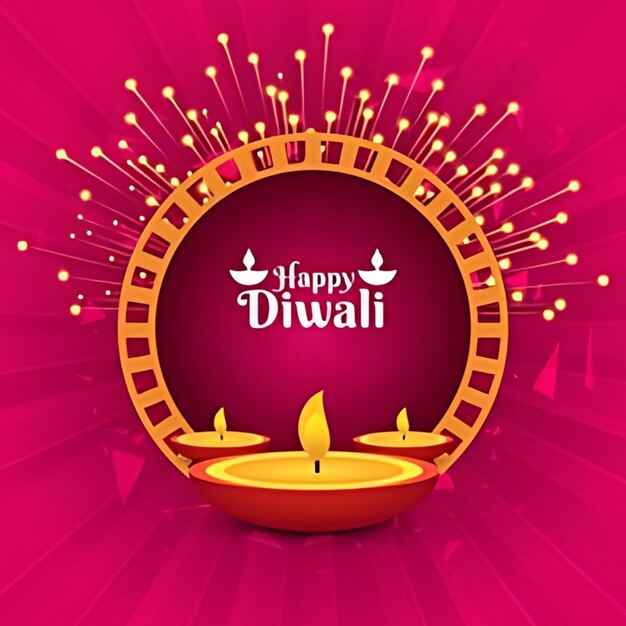 Das Diwali-Festival, ein indisches Urlaub und ein glückliches Deepavali. Vektorbild und Hindi-Kalligraphie.