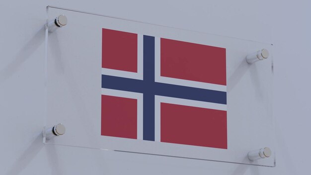 Foto das dynamic flag-logo norwegens auf einer wandplatte