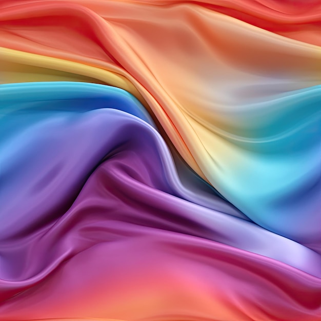 Das einzigartige Muster auf einem Stück Regenbogenseide