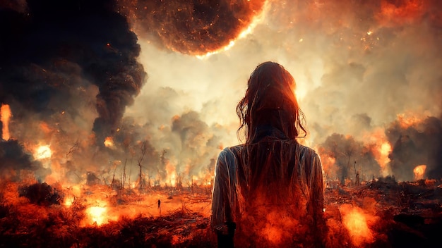 Das Ende der Welt Apokalyptische epische Szene Spektakuläre 3D-Kunstillustration