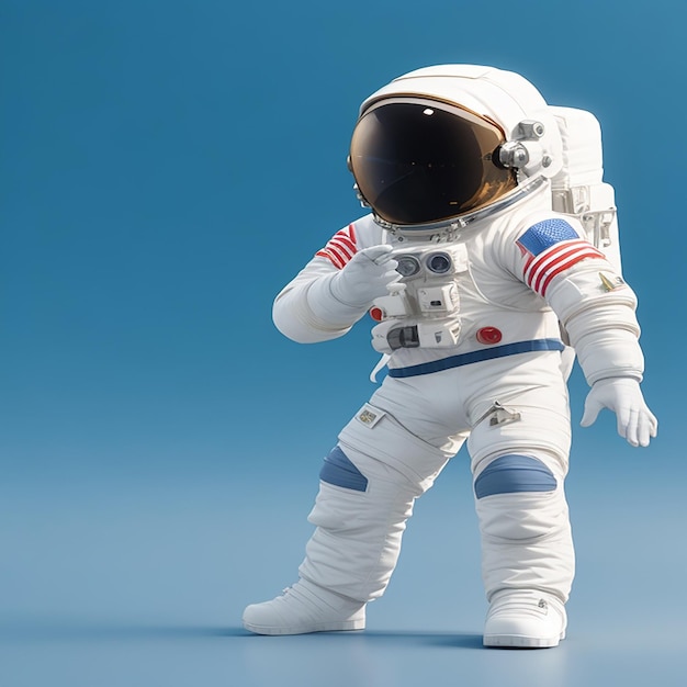 Das Erforschen von Emotionen 3D-Render-Astronaut zeigt Enttäuschung, Müdigkeit und Verwirrung