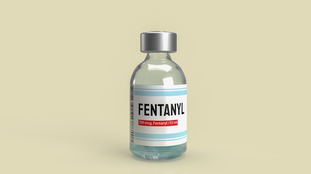 Das Fentanyl für Medizin oder Drogenkonzept 3D-Rendering