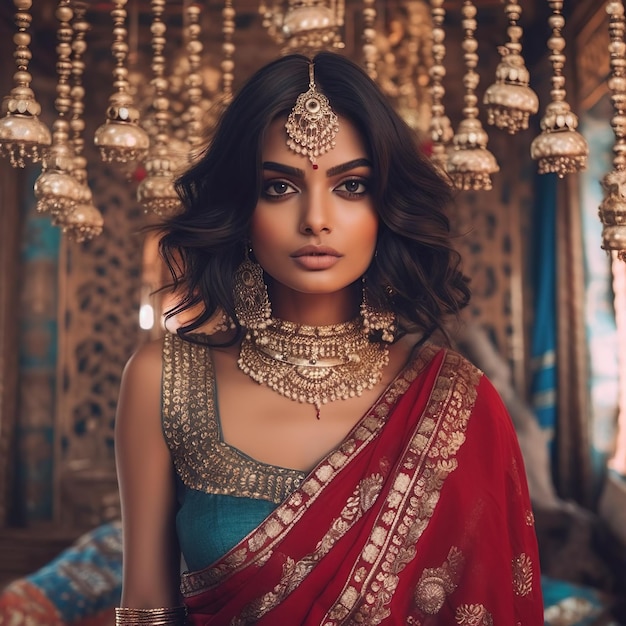 Das fesselnde indische Instagram-Model verbindet mühelos Tradition mit der von Ai geschaffenen Moderne