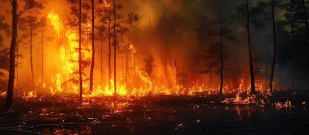 Foto das feuer der zerstörung, das wildfeuer, die verwüstung