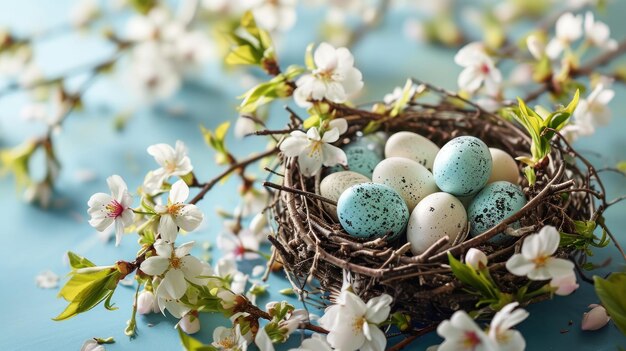 Das Flüstern des Frühlings Eine ruhige Reise in die Natur Wiege Ein Vogelnest enthüllt Blau und