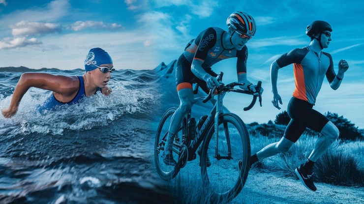 Foto das foto eines triathlon-banners