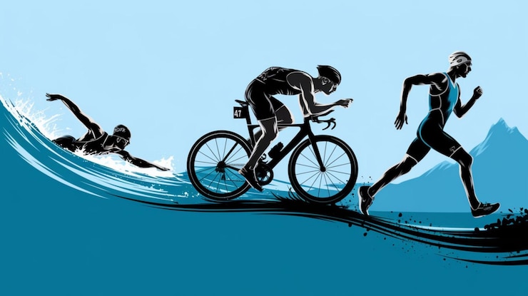 Foto das foto eines triathlon-banners