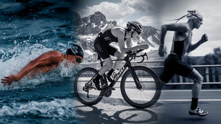 Foto das foto eines triathlon-banners