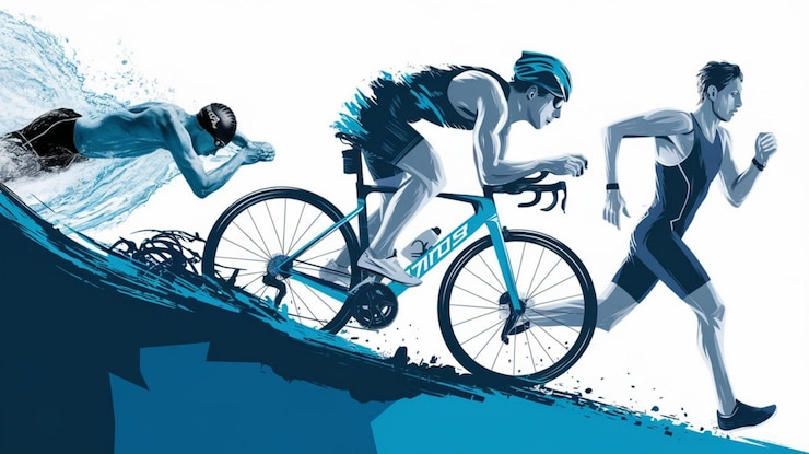 Foto das foto eines triathlon-banners