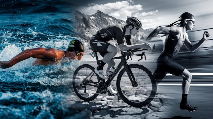 Foto das foto eines triathlon-banners
