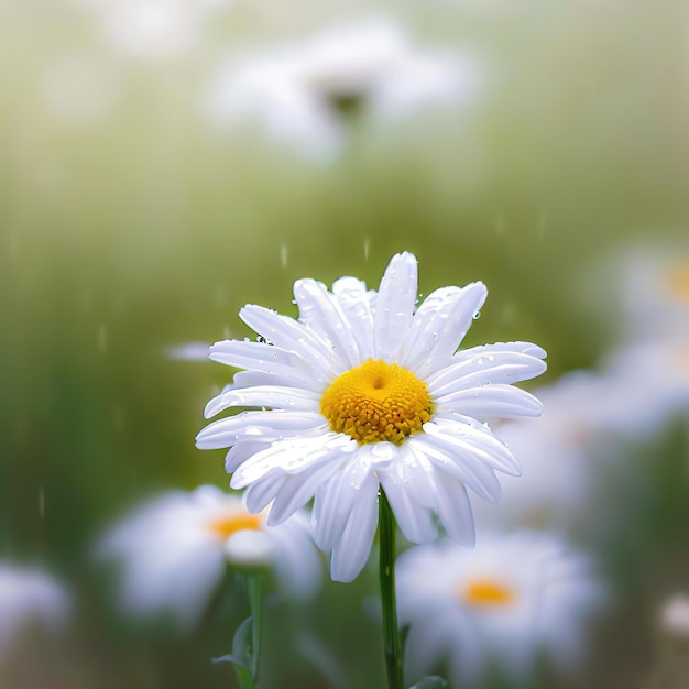 Das Gänseblümchen gedeiht im Regen und ist ein Symbol für Stärke und Erneuerung