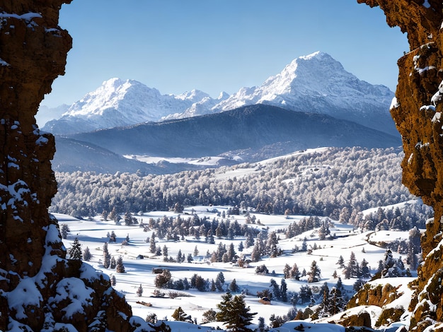 Das Geheimnis des Winters verstärkt die Schönheit der Berge.