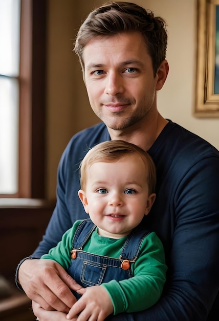 Foto das glück des vaters mit seinem sohn