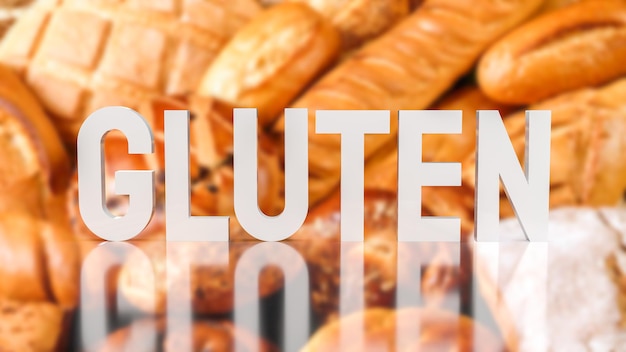 Das Gluten auf Lebensmitteln Hintergrund 3D-Rendering