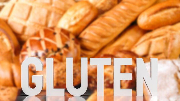 Das Gluten auf Lebensmitteln Hintergrund 3D-Rendering