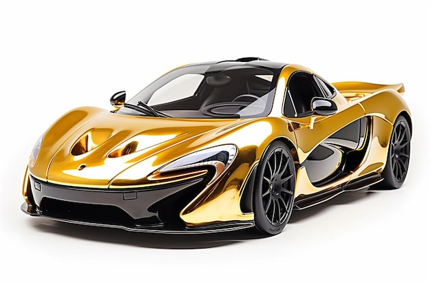 das goldene Auto hat eine goldene Farbe