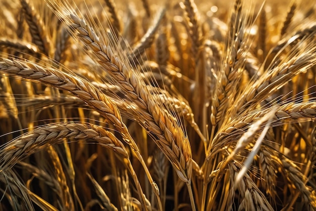 Das goldene Weizenfeld beim Sonnenuntergang