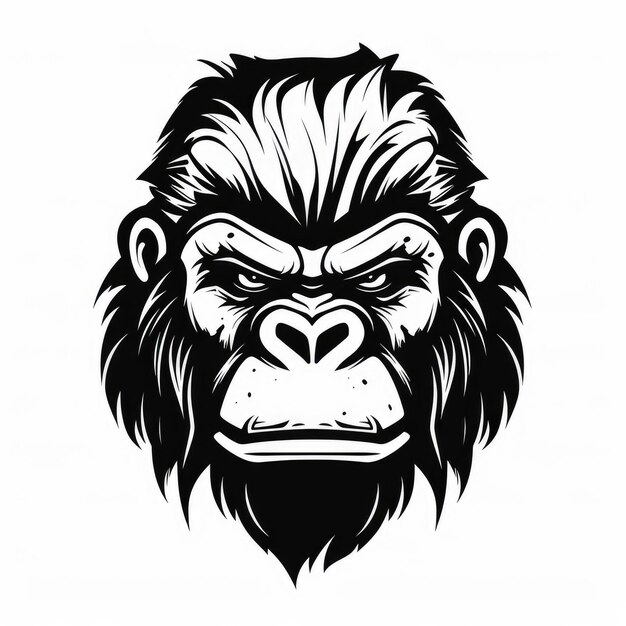 Foto das gorilla-logo ist schwarz-weiß und wurde von ki generiert.