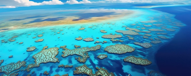 Foto das great barrier reef an der australischen küste blue ocean coral queensland generative ai