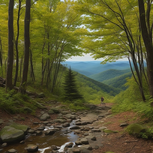 Das Grün im Wald Ai generative HD 8K Tapeten Fotografie