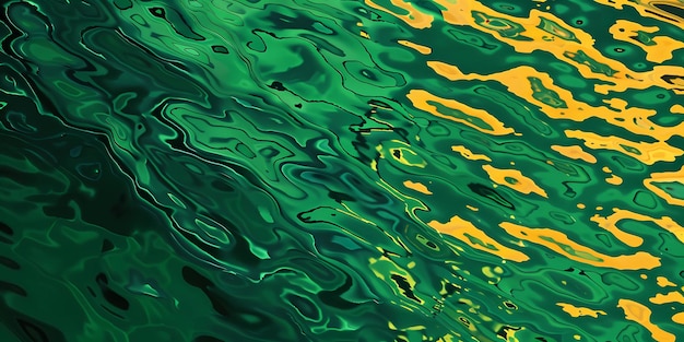 das grüne und gelbe Wasser des Meeres ist eine Reflexion der gelben und grünen Farbe