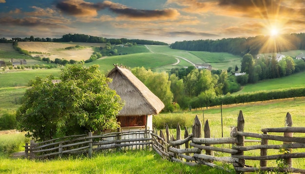 Foto das herz der landschaft eine malerische landschaft