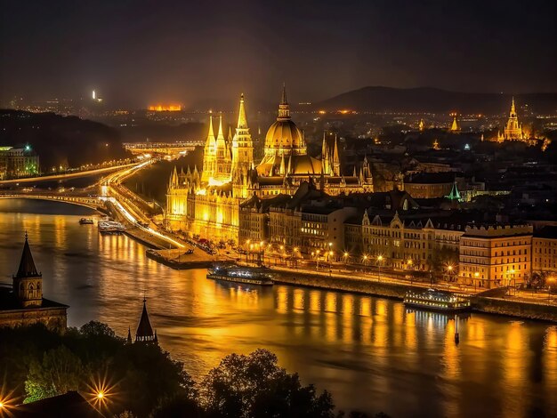 Das historische Budapest in der Nacht