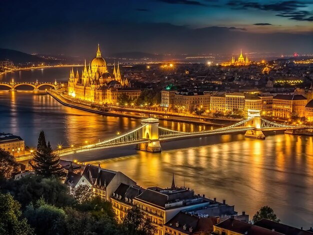 Das historische Budapest in der Nacht