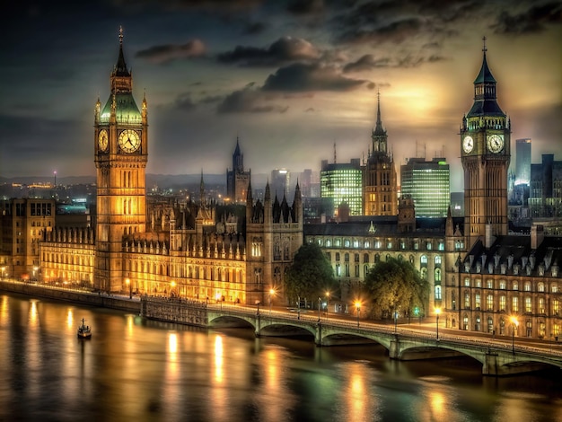 Das historische London in der Nacht