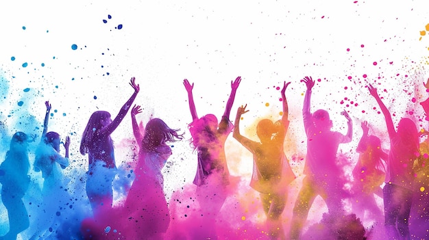 Foto das holi-festival, das fest der farben, die leute feiern