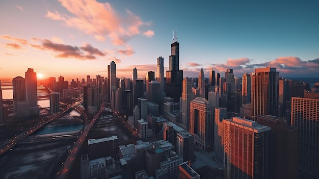 Das ikonische Stadtbild von Chicago