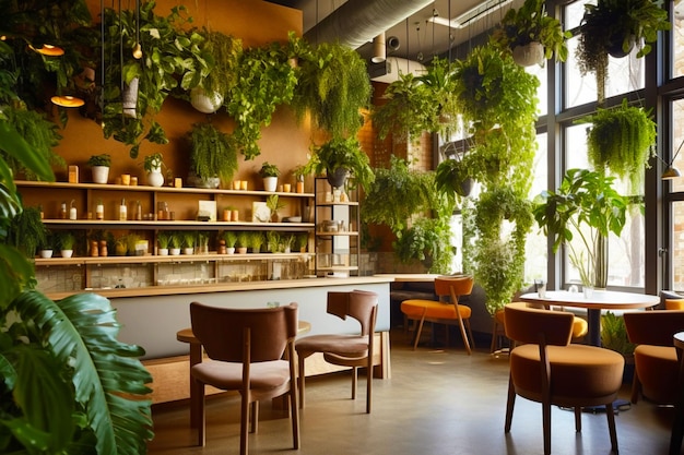 Das industrielle Interieur ist eine Bar im Loft-Stil