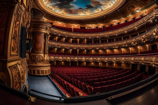 Das Innere der Halle im Theater Neuralnetzwerk KI generiert