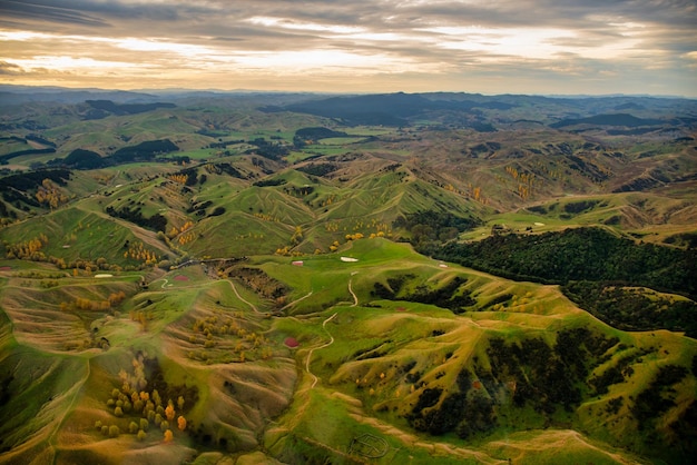 das Innere des Wairarapa aus einem Helikopter