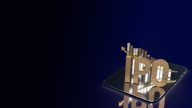 Das IPO oder Initial Public Offering für das 3D-Rendering von Geschäftskonzepten